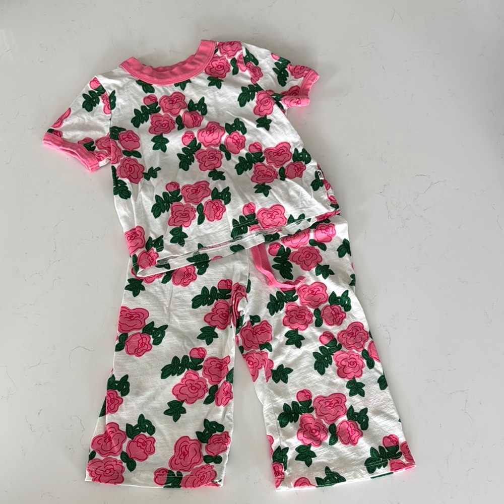 Mini Rodini Floral Pink and Green Set